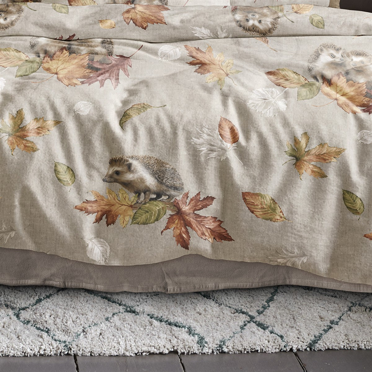 Irisette Biber Bettwäsche Panda 8784-80 Igel Blätter natur 135x200