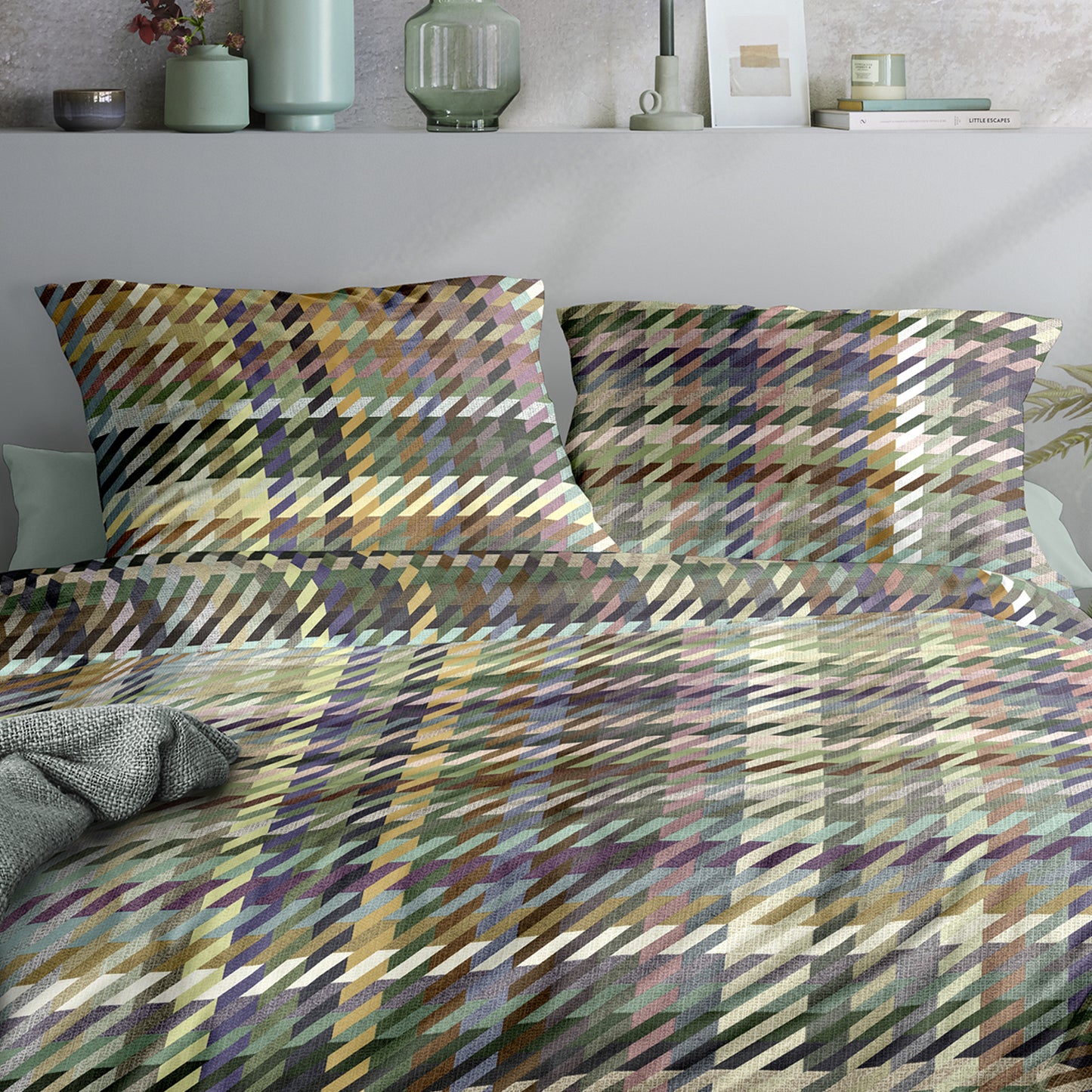 Irisette Flausch Cotton Bettwäsche Zobel 8785-90 Kariert bunt 135x200
