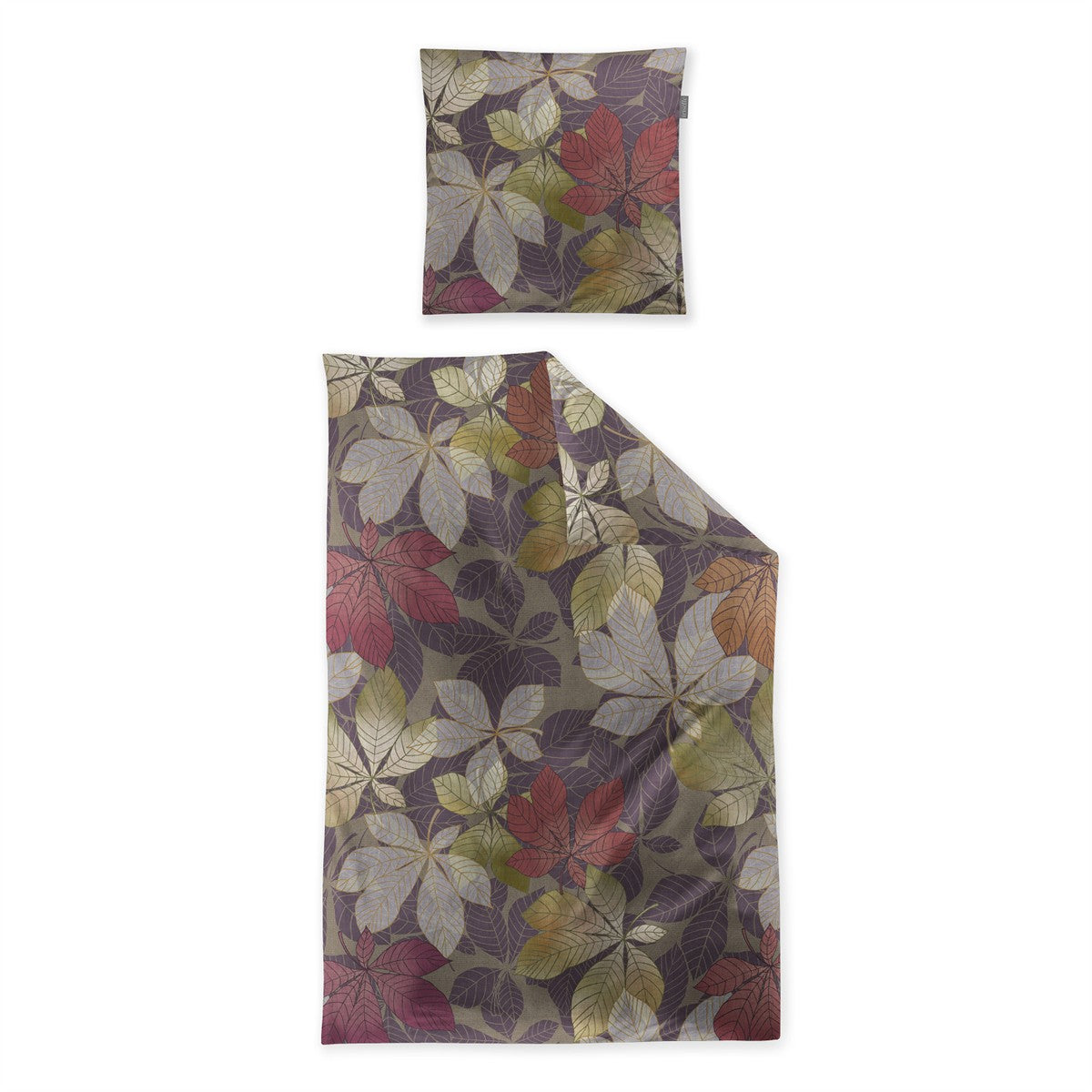 Irisette Flausch Cotton Bettwäsche Zobel 8792-90 Blätter braun 135x200