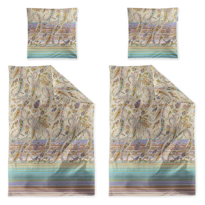 4 tlg. Irisette Mako Satin Bettwäsche Wave 8794-90 Paisley 135x200