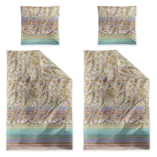 4 tlg. Irisette Mako Satin Bettwäsche Wave 8794-90 Paisley 135x200