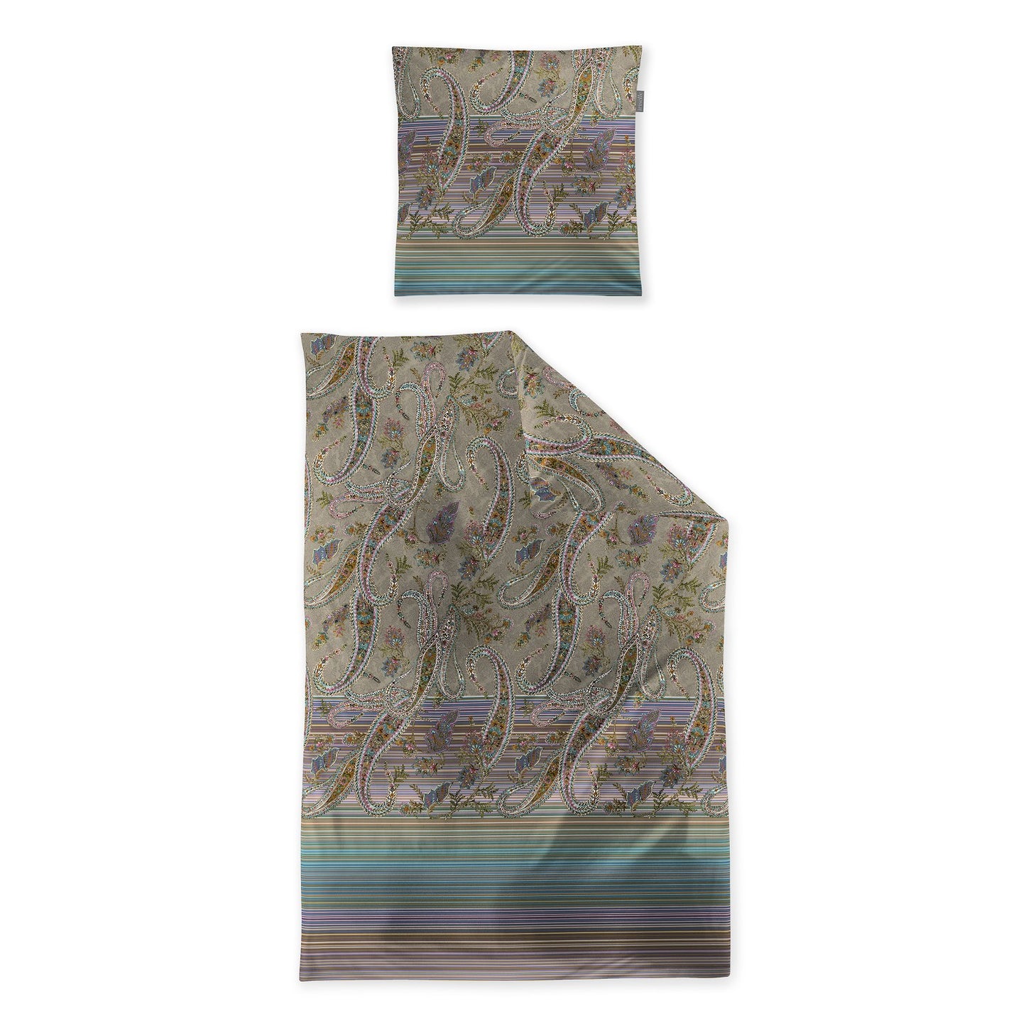 Irisette Mako Satin Bettwäsche Wave 8794-90 Paisley Streifen 135x200