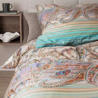 4 tlg. Irisette Mako Satin Bettwäsche Wave 8794-90 Paisley 135x200