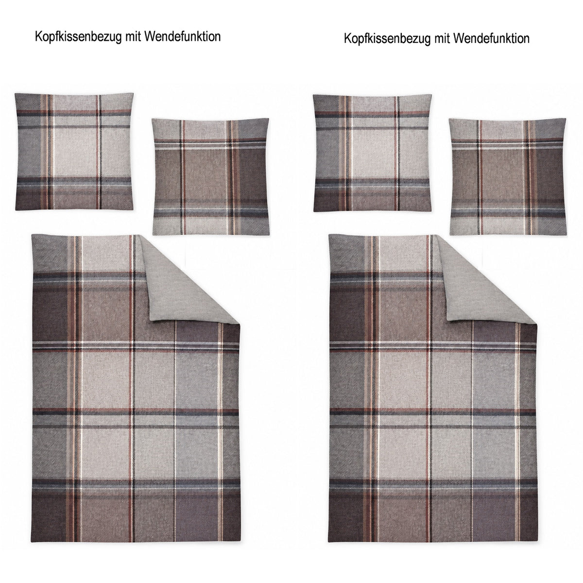 4 tlg. Irisette Flausch Cotton Bettwäsche Zobel 8877-80 135x200