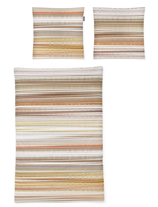 Irisette Mako Satin Bettwäsche Magic 8884-50 Streifen Natur 135x200