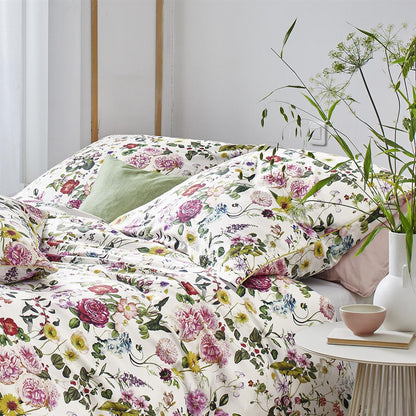 Irisette Mako Satin Bettwäsche Wave 8885-10 rosa weiß Blumen 135x200