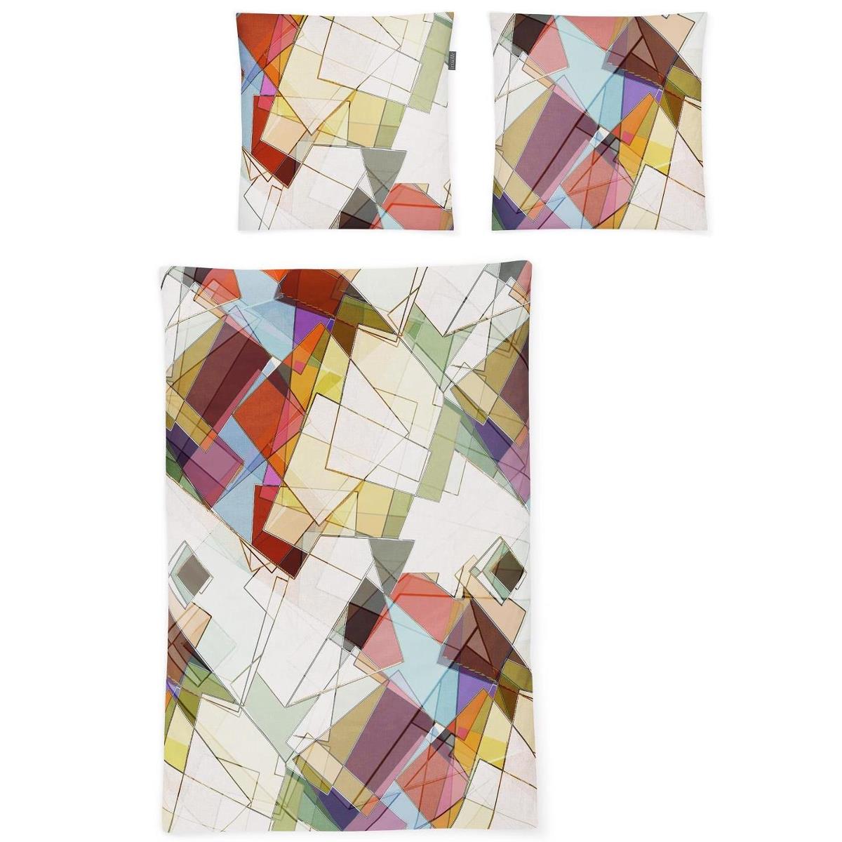 Irisette Mako Satin Bettwäsche Magic 8889-90 geometrisch bunt 135x200
