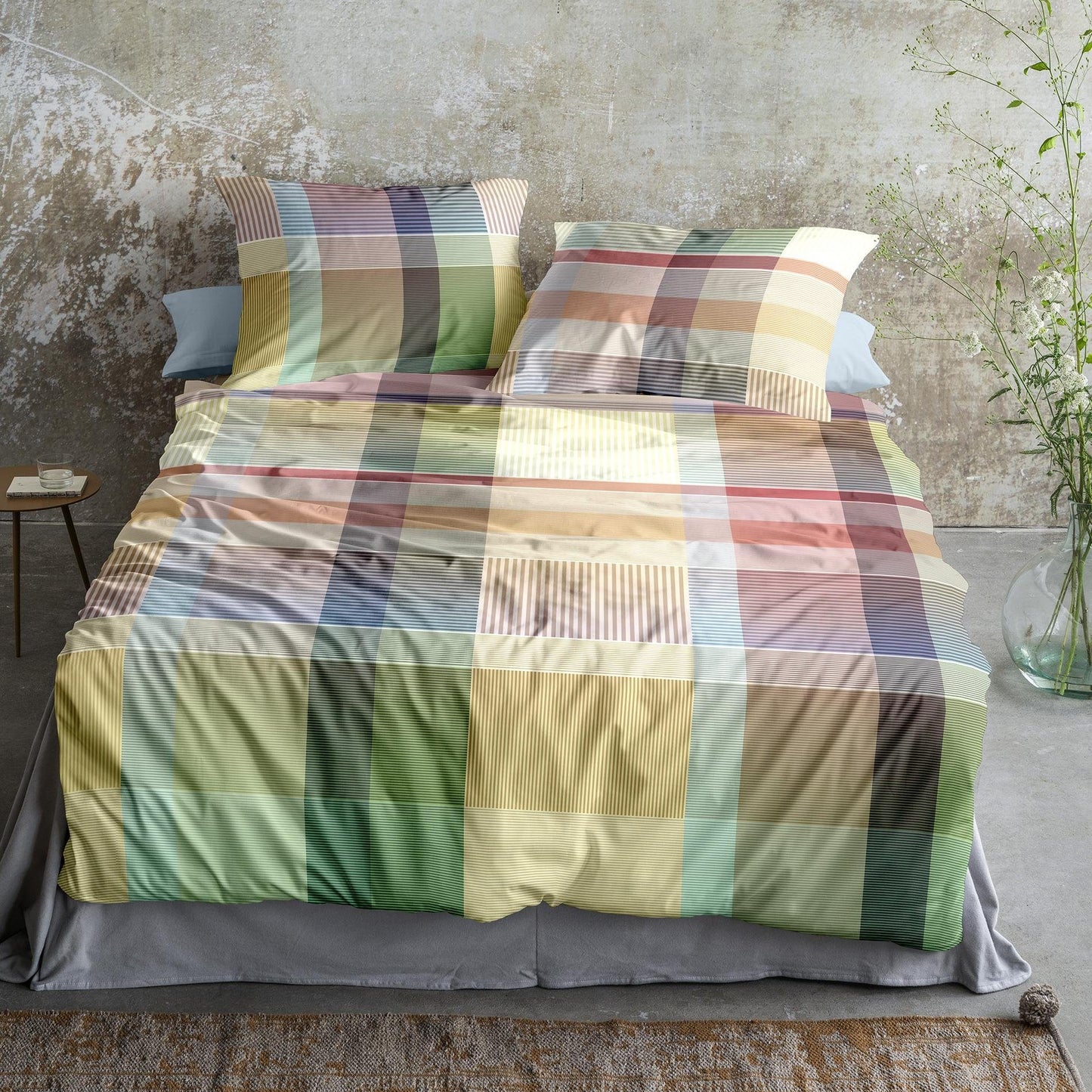 Irisette Flausch Cotton Bettwäsche Zobel 8891-90 gelb grün 135x200