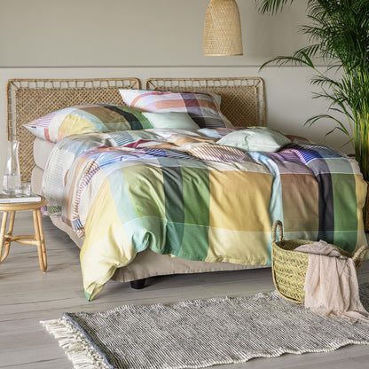 4 tlg  Irisette Mako Satin Bettwäsche Wave 8891-90 kariert 135x200