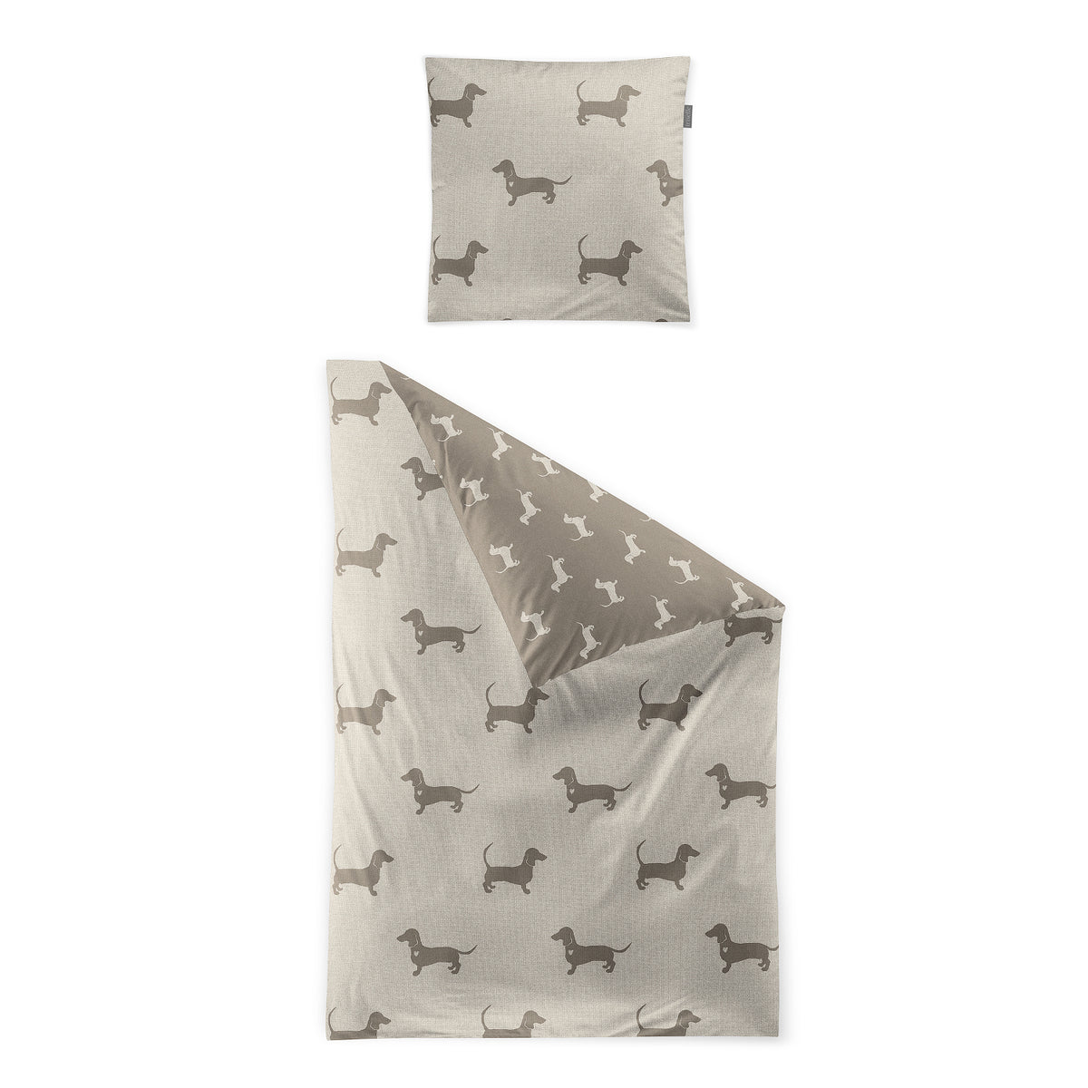 Irisette Biber Bettwäsche Meran 8912-80 Dackel natur beige 155x220