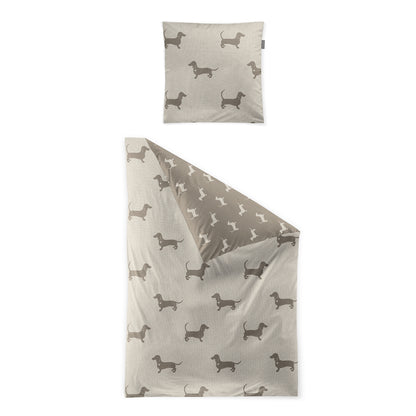 Irisette Biber Bettwäsche Meran 8912-80 Dackel natur beige 155x220