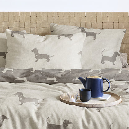 Irisette Biber Bettwäsche Meran 8912-80 Dackel natur beige 155x220