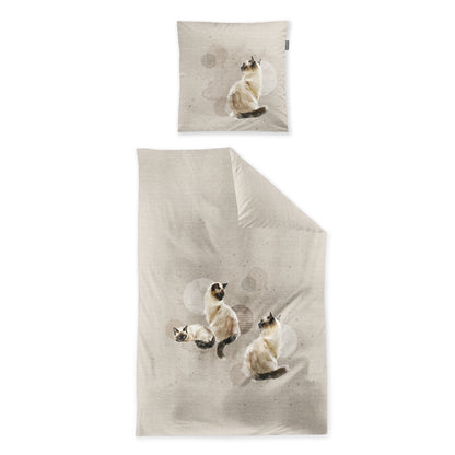 Irisette Flausch Cotton Bettwäsche Zobel 8913-80 Siamkatze 135x200