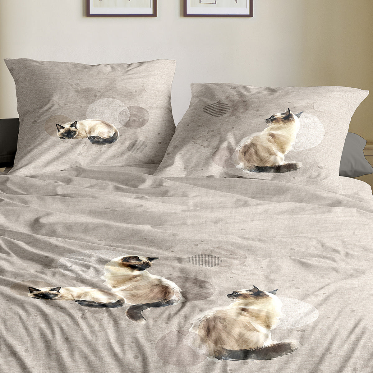 Irisette Flausch Cotton Bettwäsche Zobel 8913-80 Siamkatze 135x200
