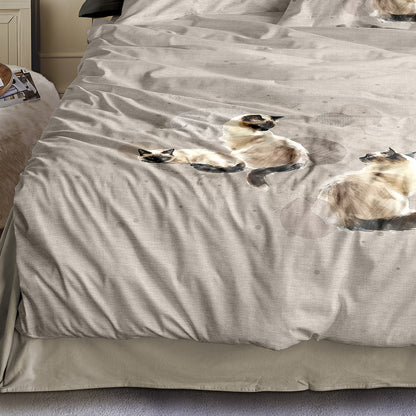 Irisette Flausch Cotton Bettwäsche Zobel 8913-80 Siamkatze 135x200