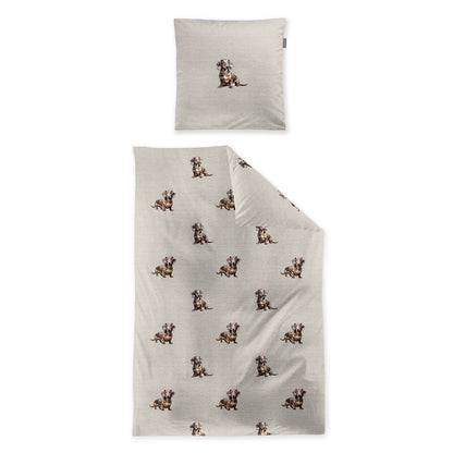 Irisette Flausch Cotton Bettwäsche Zobel 8921-80 Dackel natur 135x200