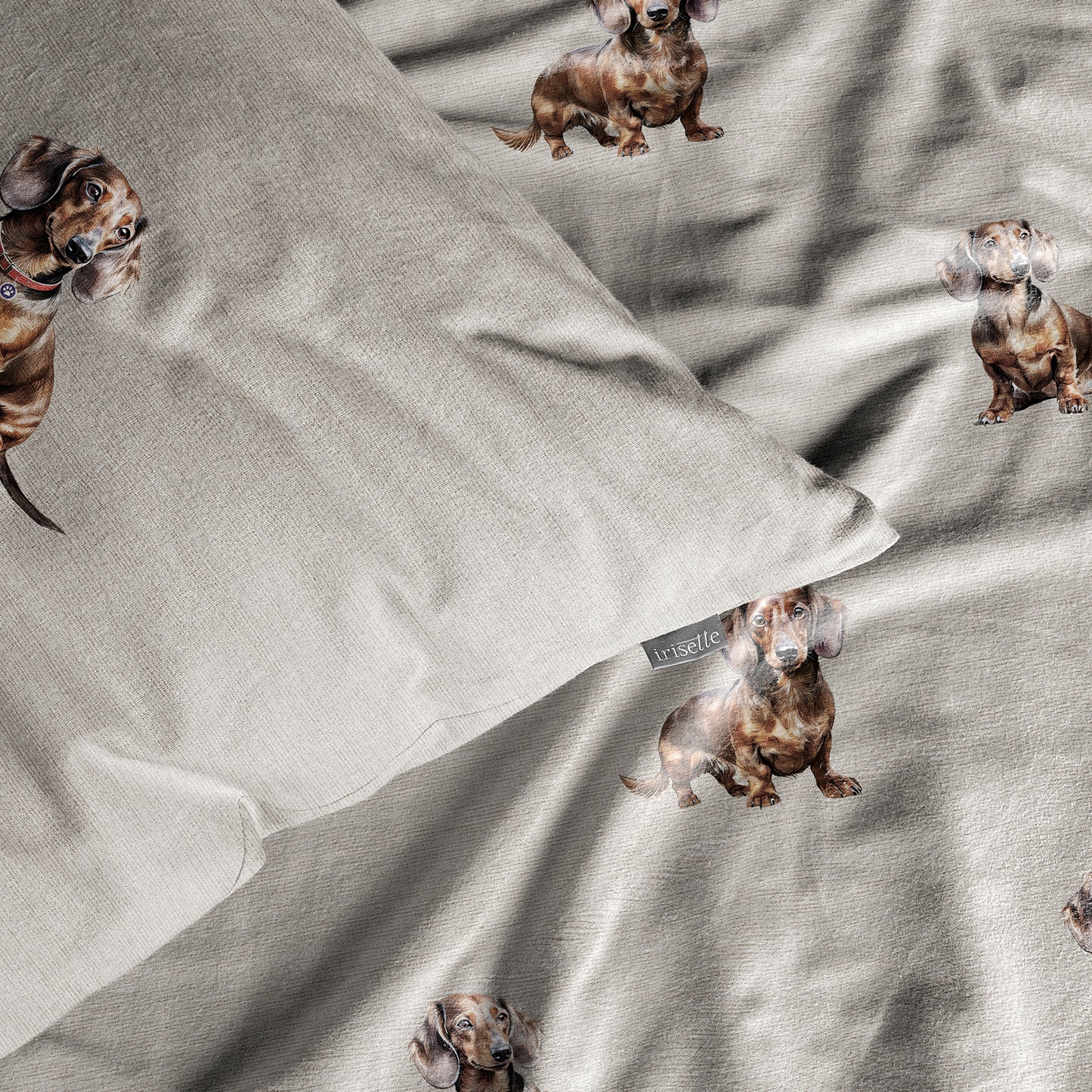 Irisette Flausch Cotton Bettwäsche Zobel 8921-80 Dackel natur 135x200