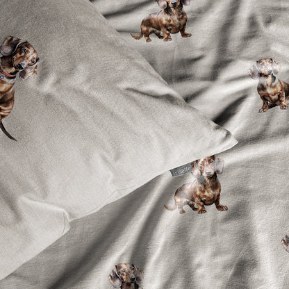 Irisette Flausch Cotton Bettwäsche Zobel 8921-80 Dackel natur 135x200