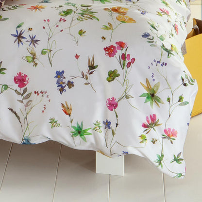 Bettwäsche Sympathica Satin 9003 Blumen Blüten weiß bunt 155x220