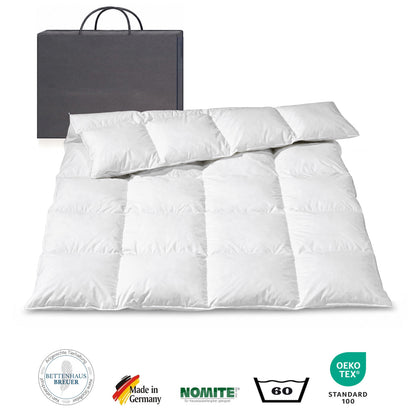 Daunendecke 1400g sibirische Daunen Bettdecke warm 200x200 100% natur