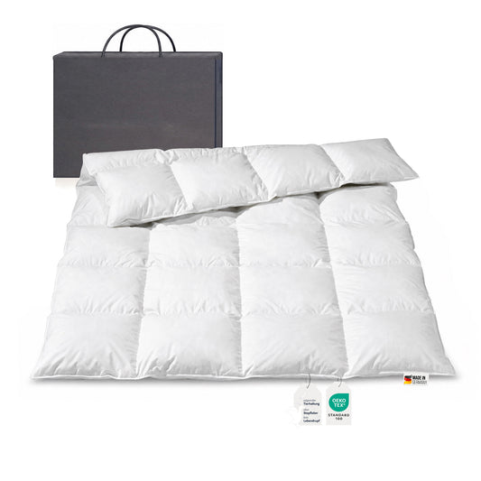 Daunendecke 900g sibirische Daunen Bettdecke warm 135x200 100% natur