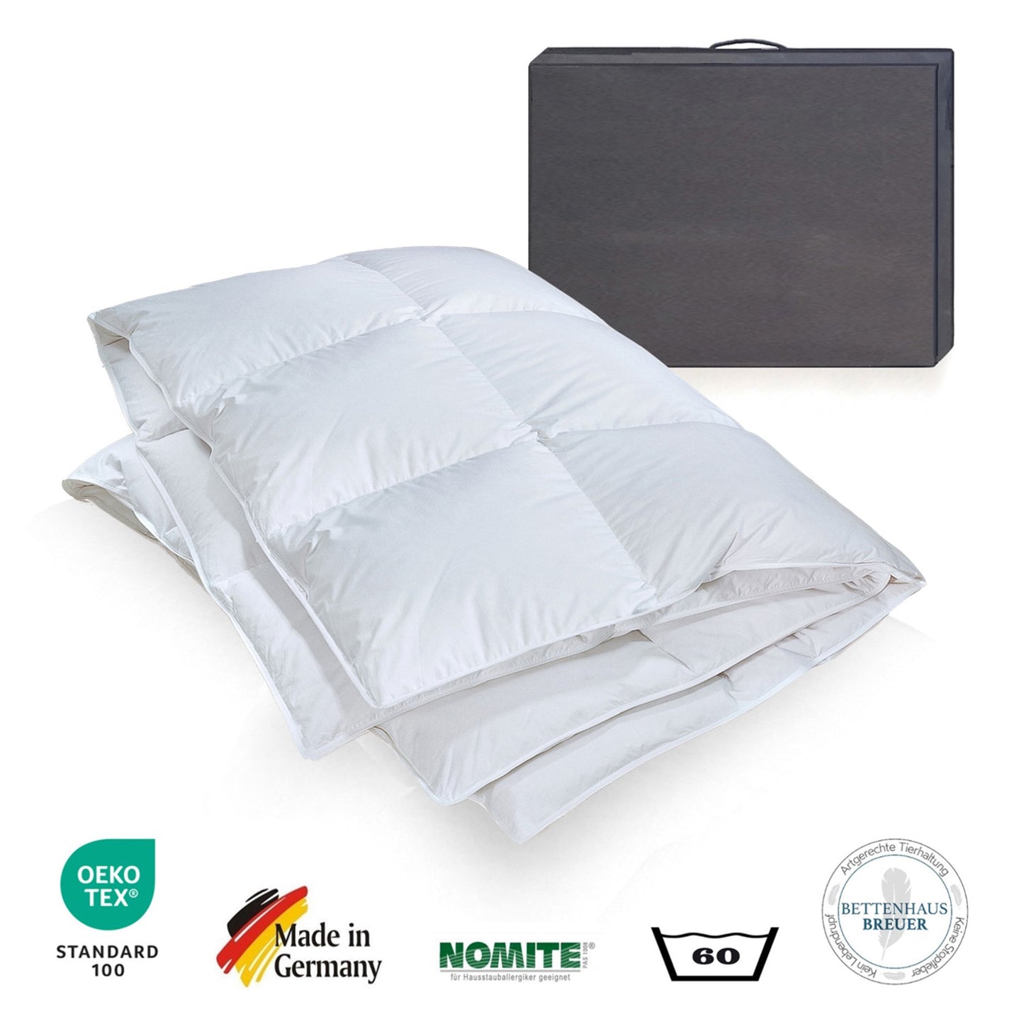 Daunendecke 900g weiche sibirische Daunen Bettdecke 135x200 100% natur