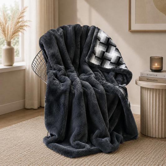 Felldecke Star Home Wohndecke Amala anthrazit Webpelz Fell 130x170