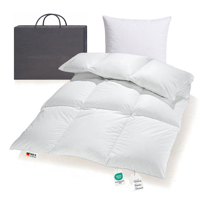 Bettenset extra warme 1200g sibirische Daunendecke + Kissen 135x200