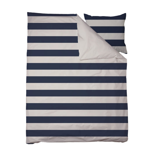 Bettwäsche dormabell Satin 5311001 Streifen wende blau beige 135x200