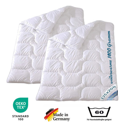 2 Stk extra warme Winter Bettdecke Duo Steppbett Baumwollbezug 135x200