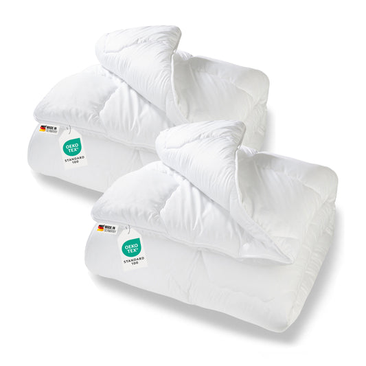 2 Stk extra warme Winter Bettdecke Duo Steppbett Baumwollbezug 135x200