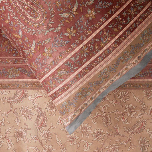 Bettwäsche Bassetti Mako Satin Como 41 beige creme beere 135x200