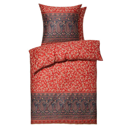 Bettwäsche Bassetti Mako Satin Como R1 weinrot anthrazit 135x200