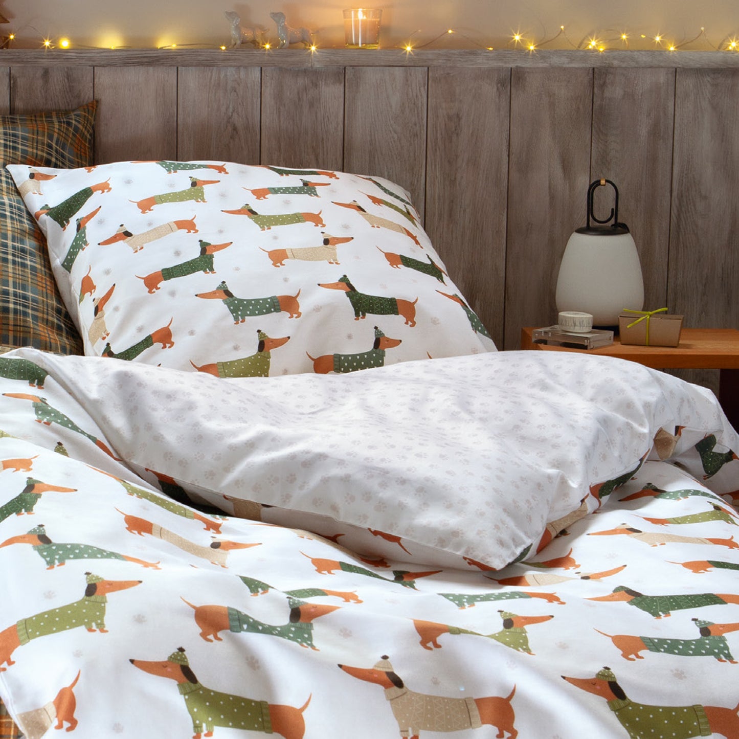 Satin Bettwäsche Dormabell 11473 Hunde Dackel natur braun 135x200