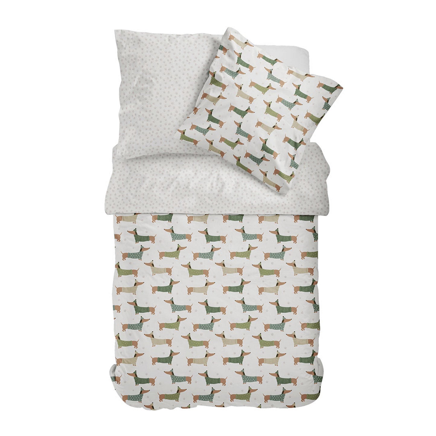 Satin Bettwäsche Dormabell 11473 Hunde Dackel natur braun 135x200