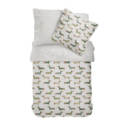 Satin Bettwäsche Dormabell 11473 Hunde Dackel natur braun 135x200