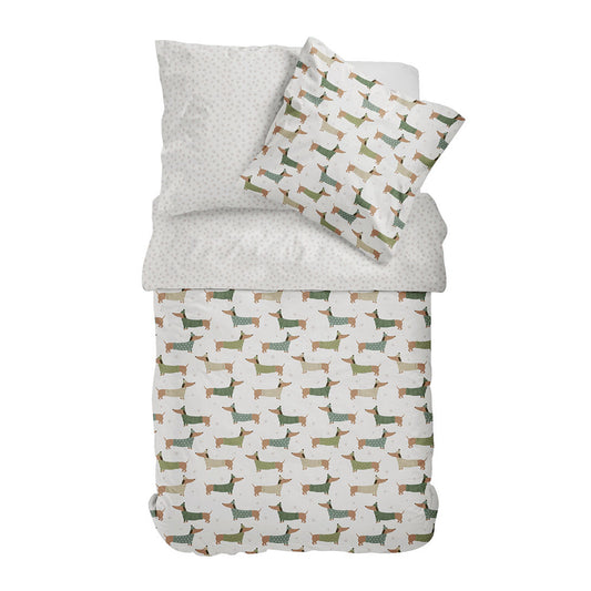 Satin Bettwäsche Dormabell 11473 Hunde Dackel natur braun 135x200