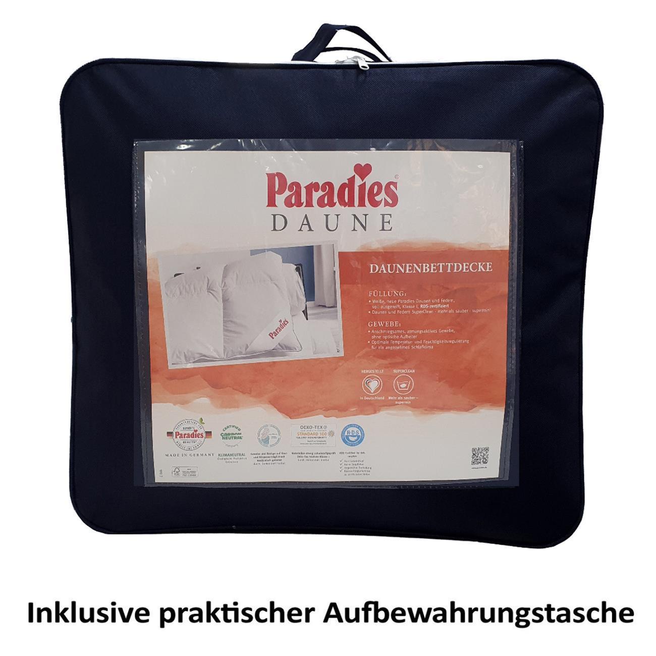 Paradies Daunen Bettdecke Daunendecke Dagmar winterwarm 155x220