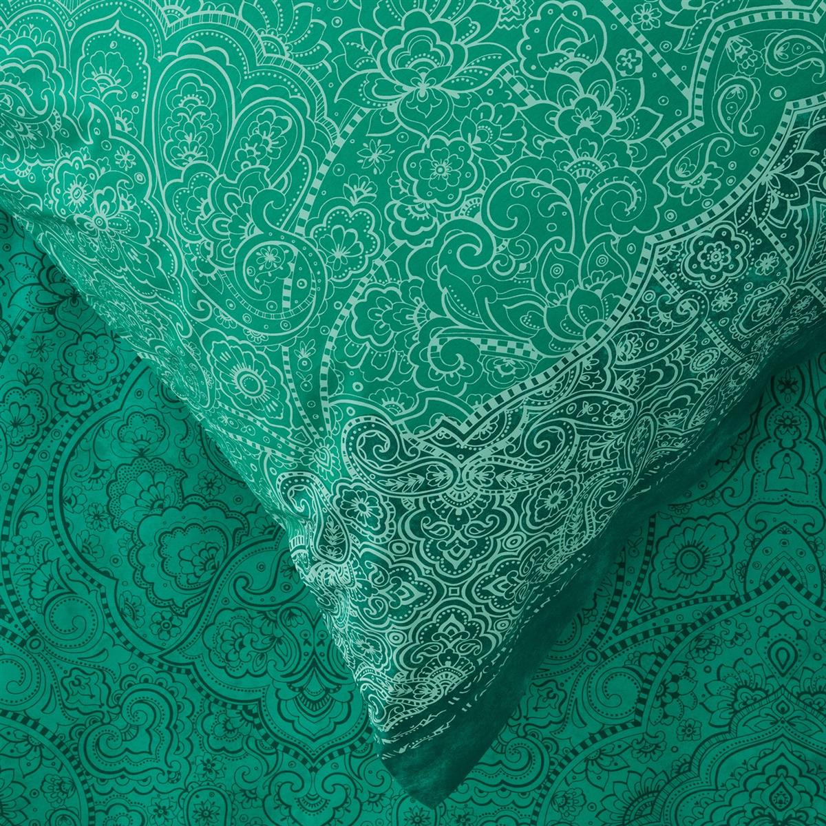 Bettwäsche Bassetti Mako Satin Dolceaqua V1 grün smaragd 135x200