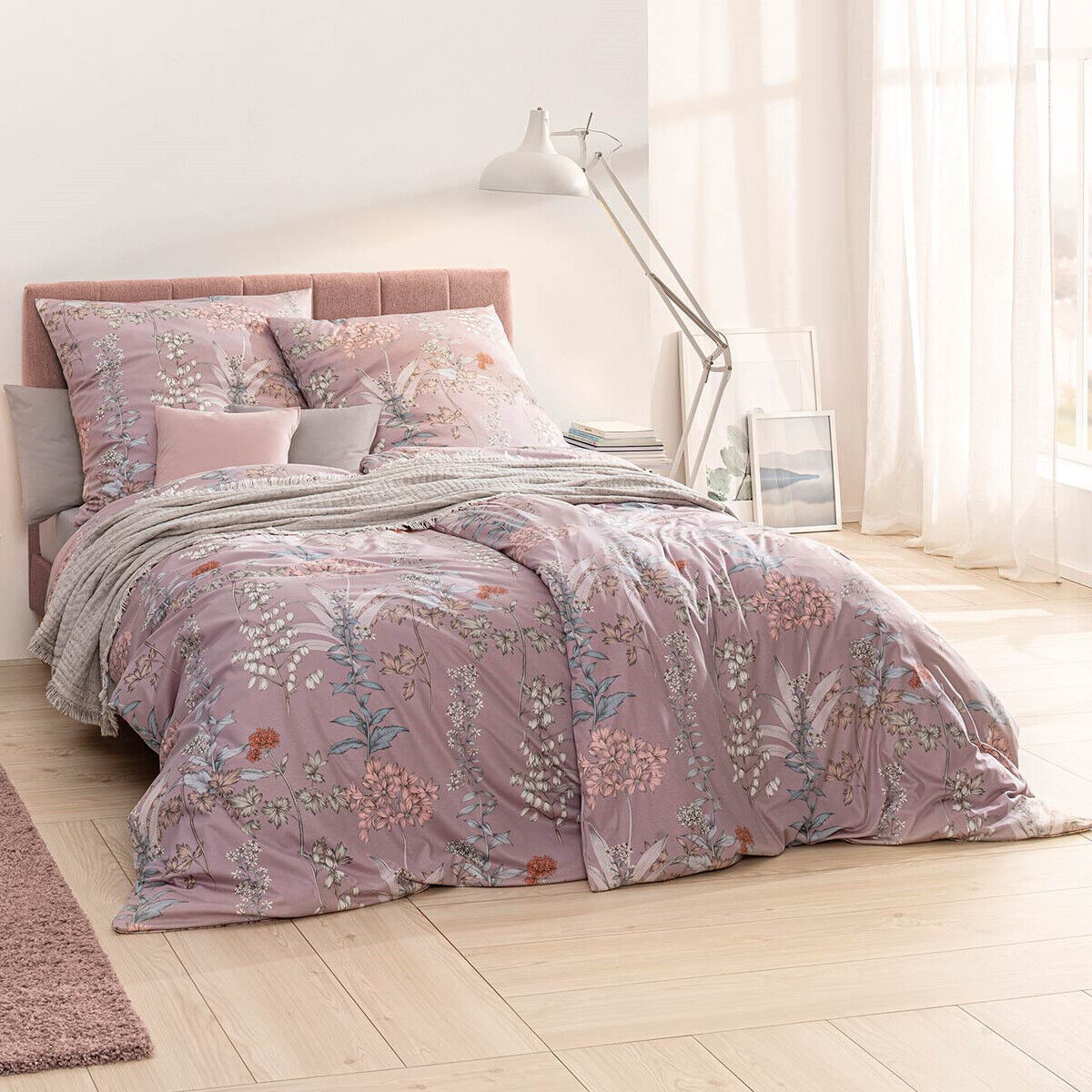 Estella Interlock Jersey Bettwäsche Alisa 6958-065 Lila Blumen 135x200