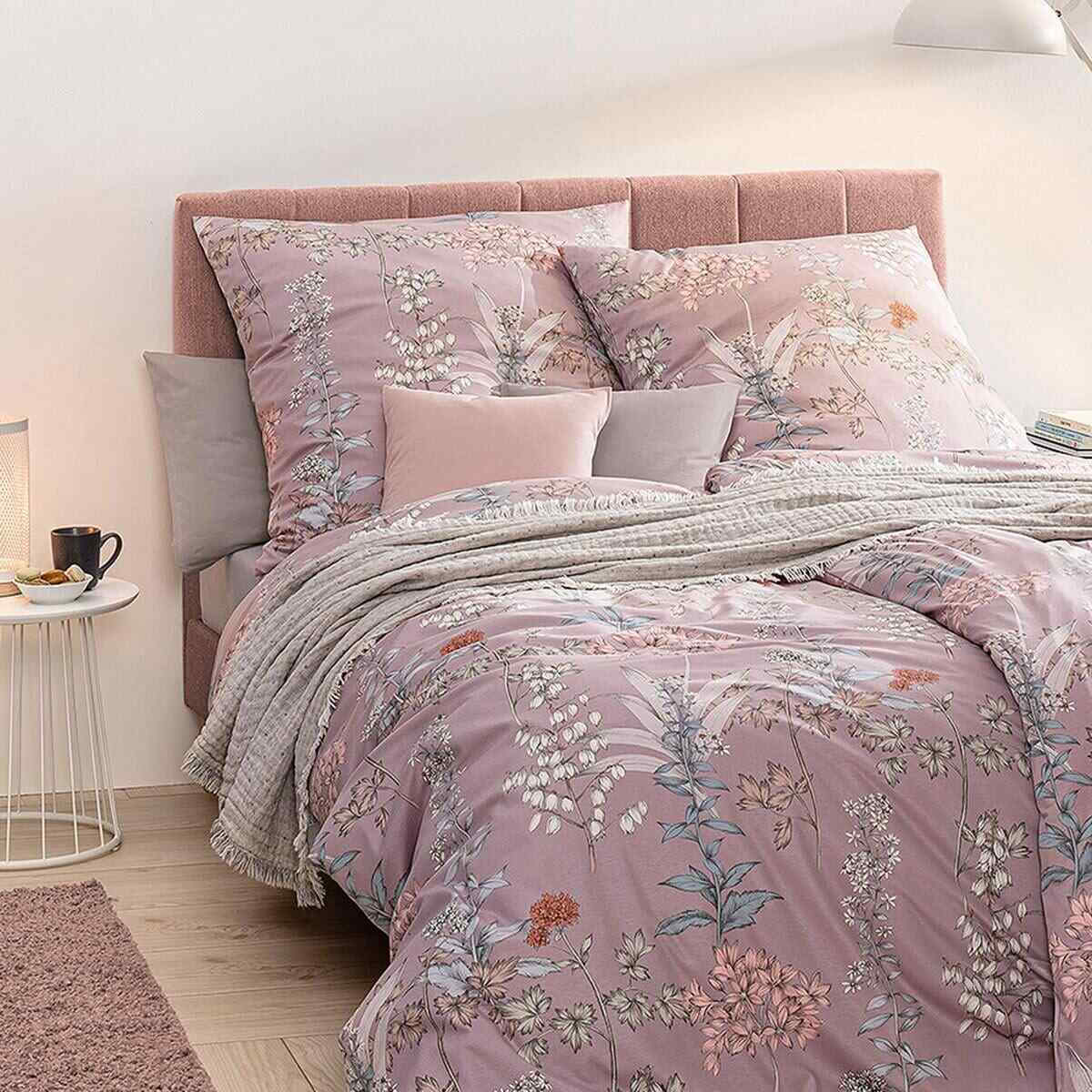 Estella Interlock Jersey Bettwäsche Alisa 6958-065 Lila Blumen 135x200