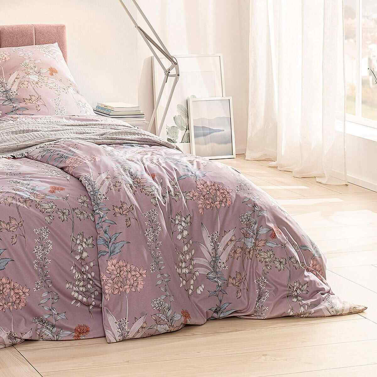 Estella Interlock Jersey Bettwäsche Alisa 6958-065 Lila Blumen 135x200