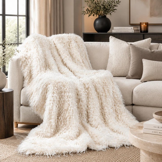 Felldecke Star Home Wohndecke Webpelz Emu Vogel natur 150x200