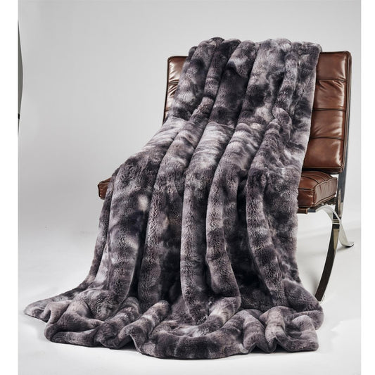 Felldecke Star Home Wohndecke Marmor grau Webpelz Fell 140x190