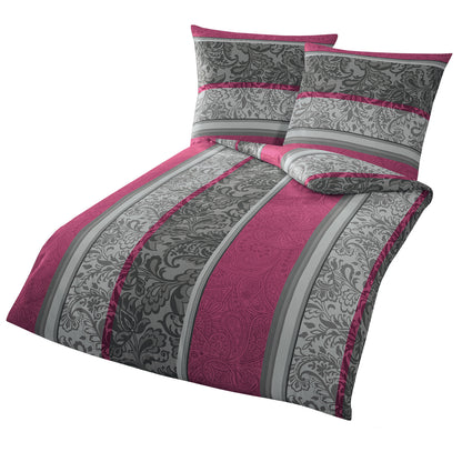 Warme Bettwäsche Bierbaum Nicki 3711-70 Ornamente beere 155x220