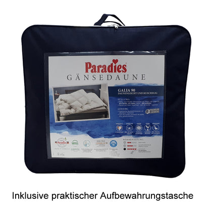 Paradies Gänsedaunen Bettdecke Daunendecke Galia leicht warm 135x200
