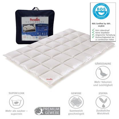 Paradies Gänsedaunen Bettdecke Daunendecke Galia medium warm 135x200