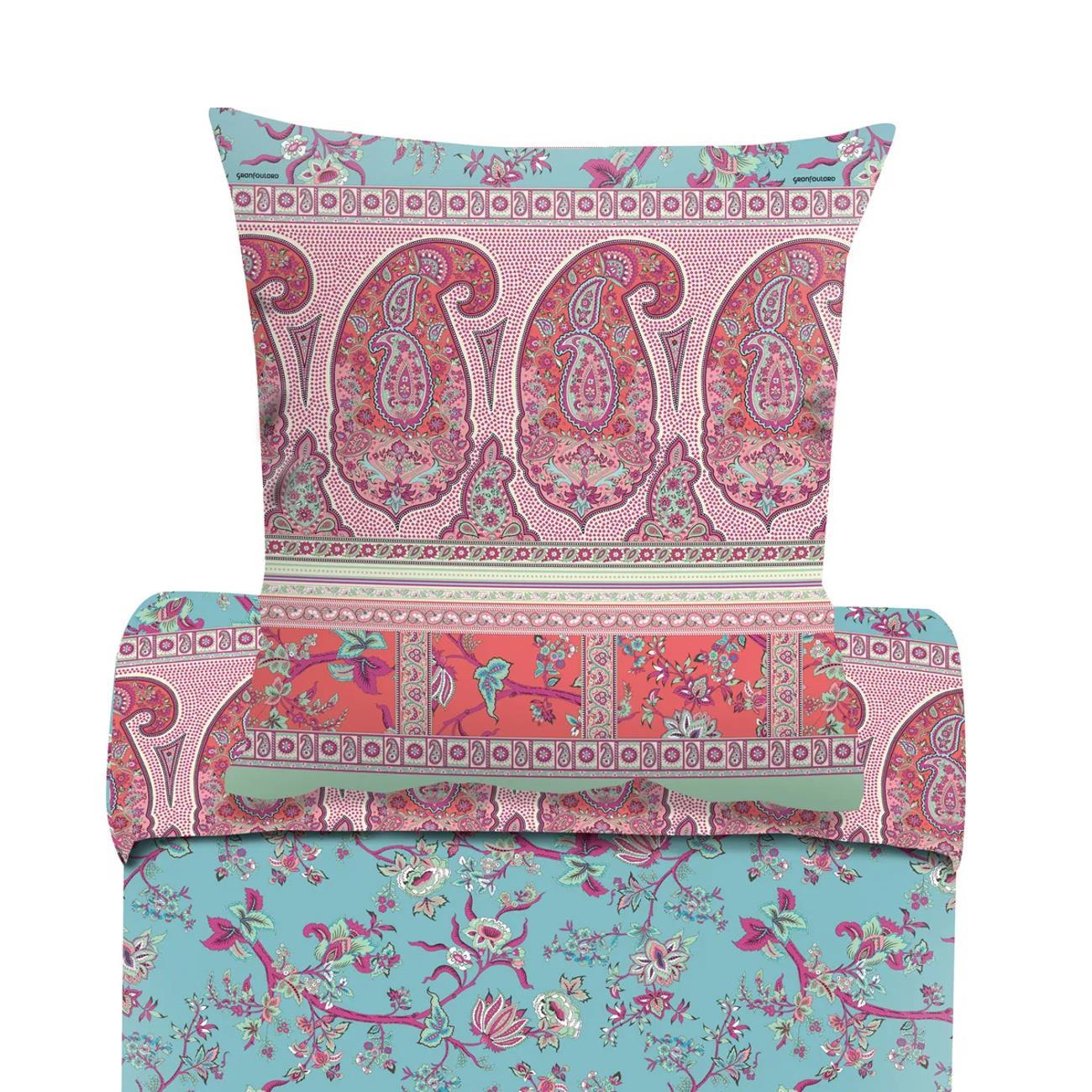 Bettwäsche Bassetti Mako Satin Genova T1 hellblau pink rosa 135x200