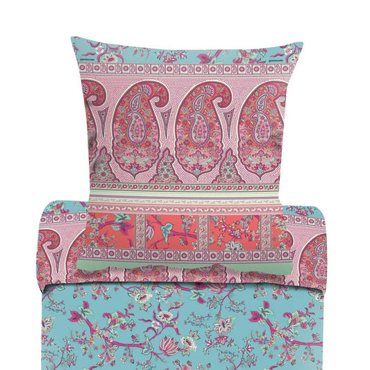 Bettwäsche Bassetti Mako Satin Genova T1 hellblau pink rosa 135x200