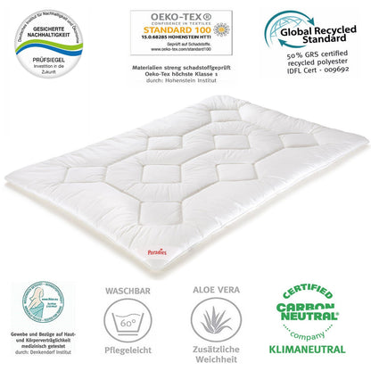 Paradies Ganzjahresdecke Bettenset Halia medium + Kissen Softy 135x200